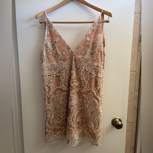 Free People Pink Lace Cocktail Mini Dress